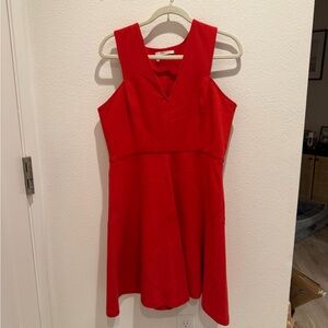 Derek Lam Bold Red V-Neck Dress